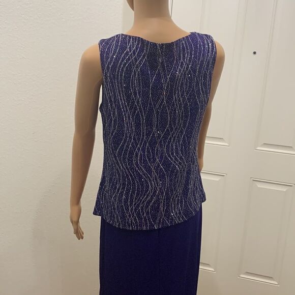 Ronni Nicole By Ouida Sexy Purple Silver Cowl Neck Cocktail Evening Party Dress - Picture 6 of 9